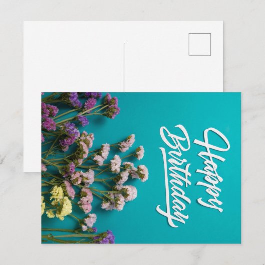 HAPPY BIRTHDAY POSTKARTE (Vorne/Hinten)