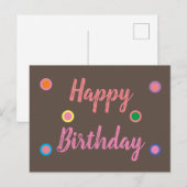 Happy Birthday Postkarte (Vorne/Hinten)