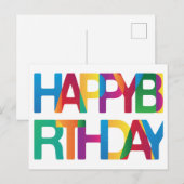 Happy Birthday Postkarte (Vorne/Hinten)