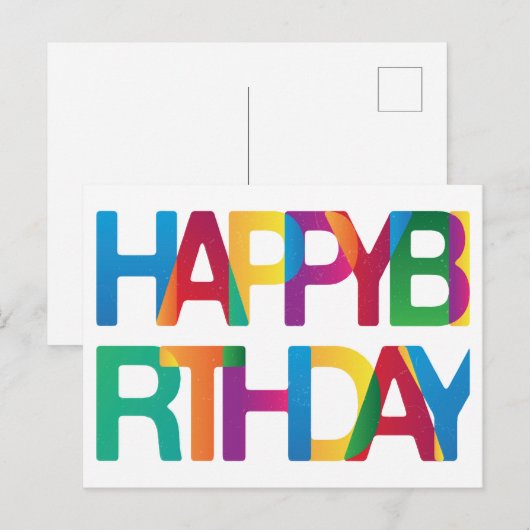 Happy Birthday Postkarte (Vorne/Hinten)