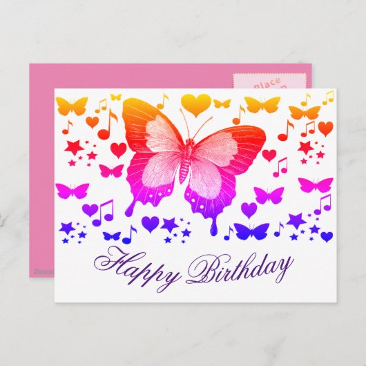 Happy Birthday_ Postkarte (Vorne/Hinten)