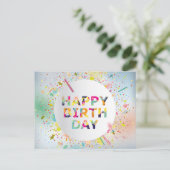 Happy Birthday Postkarte (Stehend Vorderseite)