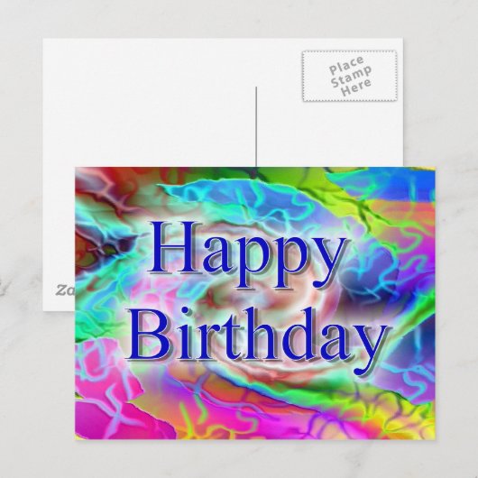 Happy Birthday Postkarte (Vorne/Hinten)