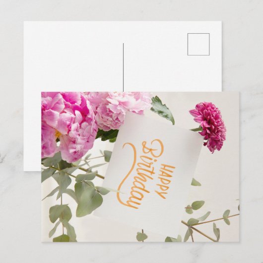 HAPPY BIRTHDAY POSTKARTE (Vorne/Hinten)
