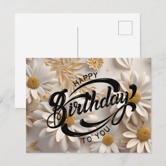 Happy Birthday Postkarte (Vorne/Hinten)