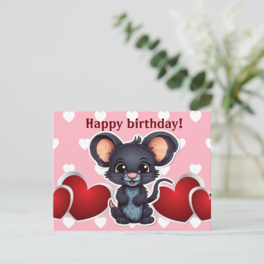 Happy birthday! postkarte (Stehend Vorderseite)