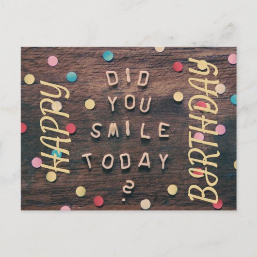 Happy Birthday Postkarte (Vorderseite)