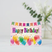 Happy Birthday Postkarte (Stehend Vorderseite)