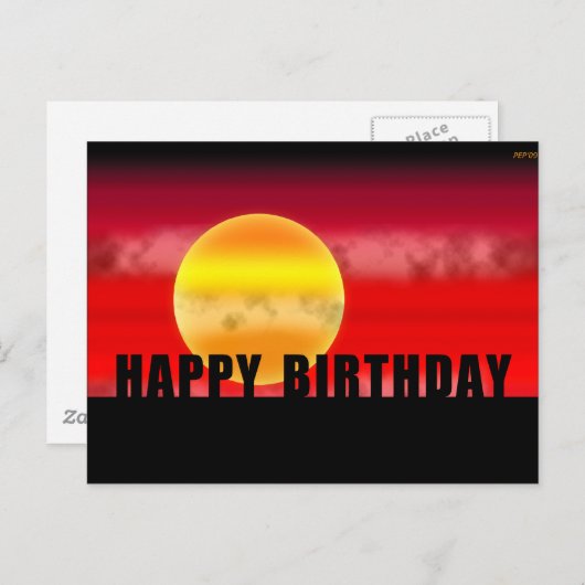 Happy Birthday Postkarte (Vorne/Hinten)