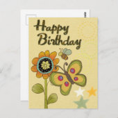 Happy Birthday Postkarte (Vorne/Hinten)