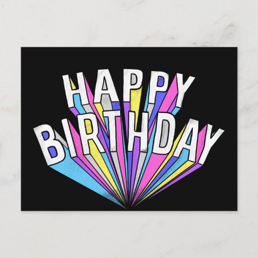 Happy Birthday Postkarte (Vorderseite)