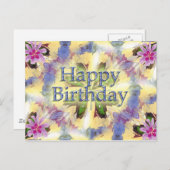 Happy Birthday Postkarte (Vorne/Hinten)