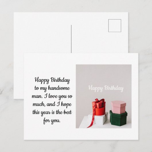 Happy Birthday Postkarte (Vorne/Hinten)