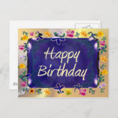 Happy Birthday Postkarte (Vorne/Hinten)