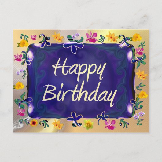 Happy Birthday Postkarte (Vorderseite)