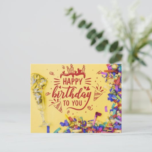 Happy Birthday Postkarte (Stehend Vorderseite)