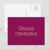 Happy Birthday Postkarte (Vorne/Hinten)