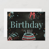 HAPPY BIRTHDAY POSTKARTE (Vorne/Hinten)