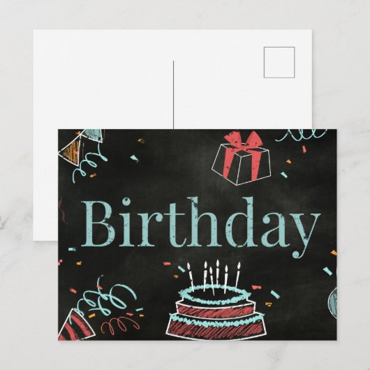 HAPPY BIRTHDAY POSTKARTE (Vorne/Hinten)