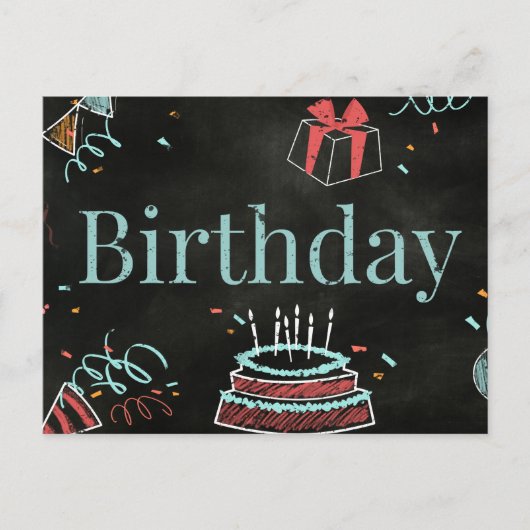 HAPPY BIRTHDAY POSTKARTE (Vorderseite)