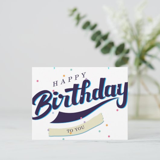 Happy Birthday Postkarte (Stehend Vorderseite)