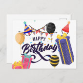Happy Birthday Postkarte (Vorne/Hinten)