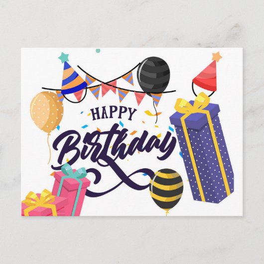 Happy Birthday Postkarte (Vorderseite)