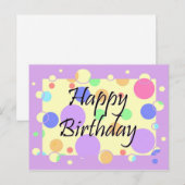 Happy Birthday Postkarte (Vorne/Hinten)