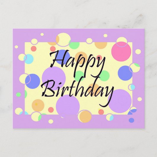 Happy Birthday Postkarte (Vorderseite)