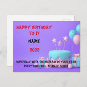 Happy Birthday Postkarte (Vorne/Hinten)