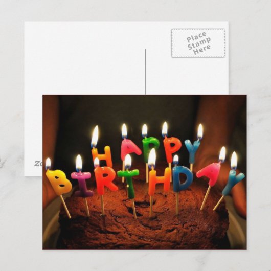 Happy Birthday Postkarte (Vorne/Hinten)