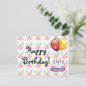 Happy Birthday Postkarte (Stehend Vorderseite)
