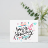 Happy Birthday Postkarte (Stehend Vorderseite)