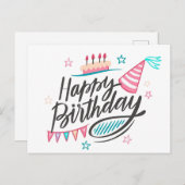 Happy Birthday Postkarte (Vorne/Hinten)