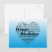 Happy Birthday Postkarte (Vorne/Hinten)
