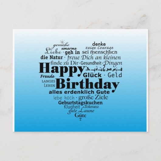 Happy Birthday Postkarte (Vorderseite)
