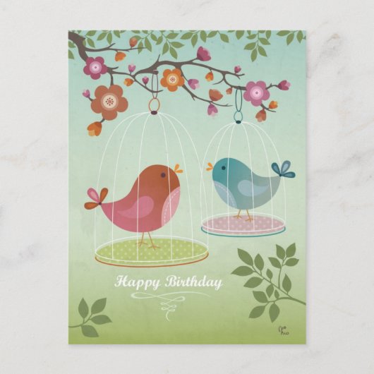 Happy Birthday Postkarte (Vorderseite)