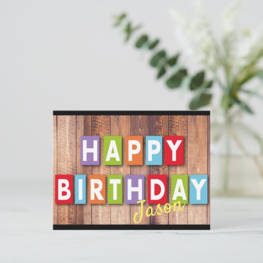 Happy Birthday Postkarte (Stehend Vorderseite)