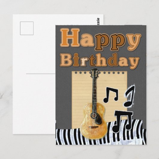 Happy Birthday Postkarte (Vorne/Hinten)