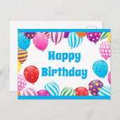 Happy Birthday Postkarte (Vorne/Hinten)