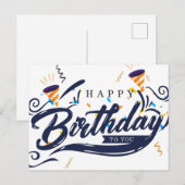 Happy Birthday Postkarte (Vorne/Hinten)