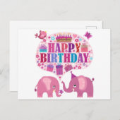Happy Birthday Postkarte (Vorne/Hinten)