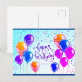 Happy Birthday Postkarte (Vorne/Hinten)