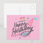 Happy Birthday Postkarte (Vorne/Hinten)