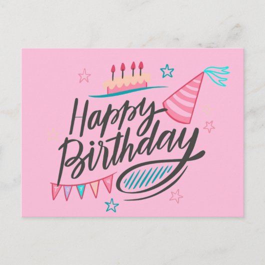 Happy Birthday Postkarte (Vorderseite)