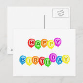 Happy Birthday Postkarte (Vorne/Hinten)