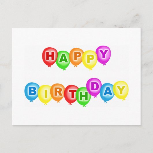 Happy Birthday Postkarte (Vorderseite)