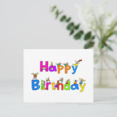 Happy Birthday Postkarte (Stehend Vorderseite)
