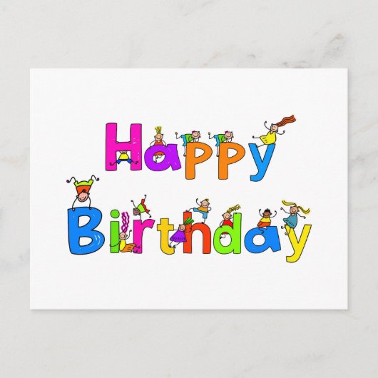 Happy Birthday Postkarte (Vorderseite)