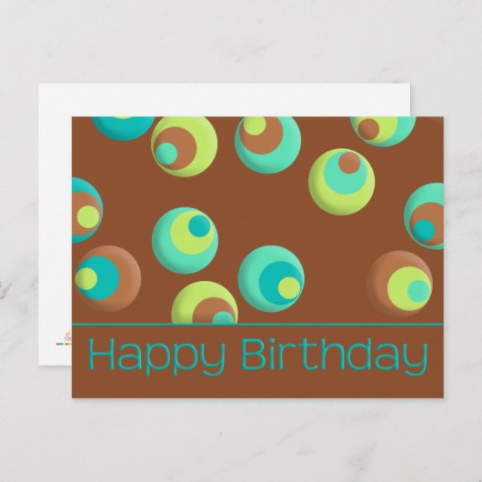 Happy Birthday Postkarte (Vorne/Hinten)